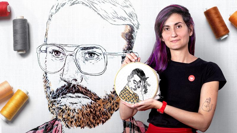 Creation of Embroidered Portraits